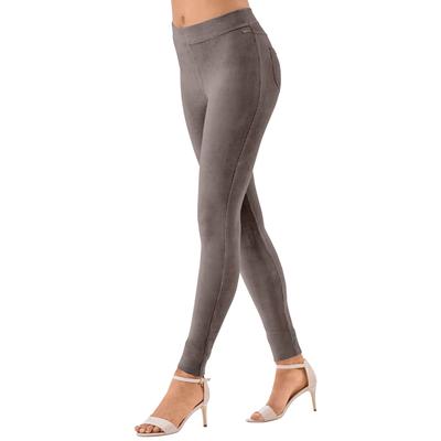 Leggings LASCANA, Damen, Gr. 44/46, N-Gr, grau (stone), Cord, Obermaterial: 97% Polyester, 3% Elasthan, unifarben, Basic, figurbetont lang, Hosen, aus weichem Material in Cord-Optik, Loungewear Image