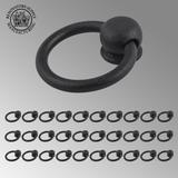 Black Wrought Iron Mission Ring Cabinet Pulls 2" Drop Style Swing Handles with Mounting Hardware (Set of 30) Renovators Supply