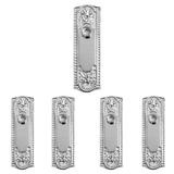 7 1/4" Door Backplate Without Key Hole Chrome Finish Solid Brass Ornate Beaded Design Pack of 4 Renovators Supply