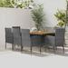 vidaXL Patio Dining Set Garden Outdoor Wicker Conversational Set PE Rattan - 63" x 27.6" x 28.3"