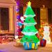 Gymax 7FT Self Inflatable Santa Claus Climbing Tree Christmas