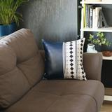 Decorative Faux Leather Square 17" Throw Pillow Cover