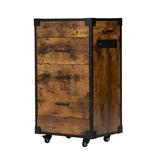 Jaxpety Rolling Beauty Salon Storage Cart Wood in Brown | 31.5 H x 17.9 W x 14 D in | Wayfair MR11E0255-W01