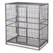 A&E Cage Co. 32"X21" Flight Cage & Stand w/ Double Front Door Iron, Wood in Gray | 62 H x 21 W x 33 D in | Wayfair 13221 HQ Black