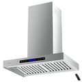 EKON KITCHEN EXPERT 35.7" 900 CFM Ducted Wall Mount Range Hood in Silver w/ Remote Control Included in Gray | 35.7 W x 19.7 D in | Wayfair