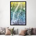 East Urban Home Color Gradient Urban Street Map Series: New York City, New York, USA II Graphic Art on Wrapped Canvas Canvas/Metal | Wayfair