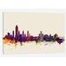 East Urban Home Skyline Series: Albany, New York, USA on Beige Painting Print on Wrapped Canvas in Black/Gray/White | 8 H x 12 W in | Wayfair