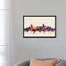 East Urban Home Skyline Series: Charlotte, North Carolina, USA on Beige Painting Print on Wrapped Canvas Canvas/Metal in Black/Pink/White | Wayfair