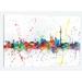 East Urban Home Rainbow Splash Skyline Series: Berlin, Germany Painting Print on Wrapped Canvas in Blue/Green/Orange | 18 H x 26 W in | Wayfair