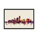 East Urban Home Skyline Series: Indianapolis, Indiana, USA on Beige Painting Print on Wrapped Canvas Canvas/Metal in Black/Pink/White | Wayfair