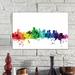 East Urban Home Rainbow Skyline Series: Boston, Massachusetts, USA Graphic Art on Wrapped Canvas Canvas/Metal in Black/Blue/Green | Wayfair