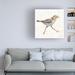 Rosecliff Heights Jeanette Vertentes "Coastal Plover I Linen" Canvas Art Canvas, Cotton in Blue/Gray | 14 H x 14 W x 2 D in | Wayfair