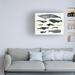 Rosecliff Heights Victoria Barnes "Whale Chart III" Canvas Art Canvas, Cotton in Black/Blue/Gray | 18 H x 24 W x 2 D in | Wayfair