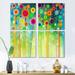 Red Barrel Studio® Abstract Floral Watercolor In Green & Red - Modern Canvas Wall Art Print 4 Piece Set Canvas in Green/Pink/Yellow | Wayfair
