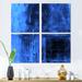 Orren Ellis Blue Abstract Art - Modern Canvas Wall Art Print 4 Piece Set Canvas in Black/Blue | 32 H x 32 W x 1 D in | Wayfair