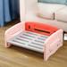 Tucker Murphy Pet™ Dog Sofa Cotton in Pink/White | 10.23 H x 25.59 W x 18.89 D in | Wayfair 5DDABD37EE774EE9A54A3D837F0C3E65