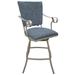 Winston Porter Demus Patio Bar Stool w/ Cushion in Brown | 53 H x 22 W x 21 D in | Wayfair 3435AC69401843E9B64BA2C46848F0FE