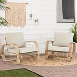 Bay Isle Home™ Dip Patio Chair w/ Cushions, Rattan in Brown/Gray/White | 32 H x 31 W x 29 D in | Wayfair 58C5D98868A84E32B488C039D4CF926C