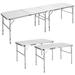Arlmont & Co. Klinges Folding Metal Outdoor Picnic Table Wood/Metal in Brown/White | 26 H x 48 W x 24 D in | Wayfair