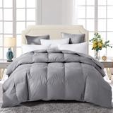 Eider & Ivory™ Down Comforter Queen/Full Size w/ Corner Tabs Down/Down & Feather Blend/100% Cotton in Gray | 90 H x 90 W x 0.4 D in | Wayfair