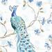 Bungalow Rose Peacock Allegory III by Daphne Brissonnet - Wrapped Canvas Print Canvas in White | 36 H x 36 W x 1.25 D in | Wayfair