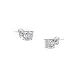 Women's Sterling Silver Round Brilliantcut Diamond Miracleset Stud Earrings by Haus of Brilliance in White