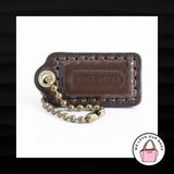 Coach Accessories | 1.5" Small Coach Brown Patent Leather Brass Key Fob Charm Keychain Hang Tag | Color: Brown | Size: Os