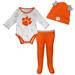 Newborn & Infant Orange/White Clemson Tigers Dream Team Raglan Long Sleeve Bodysuit Hat Pants Set