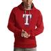 Men's Antigua Red Texas Rangers Victory Pullover Team Logo Hoodie