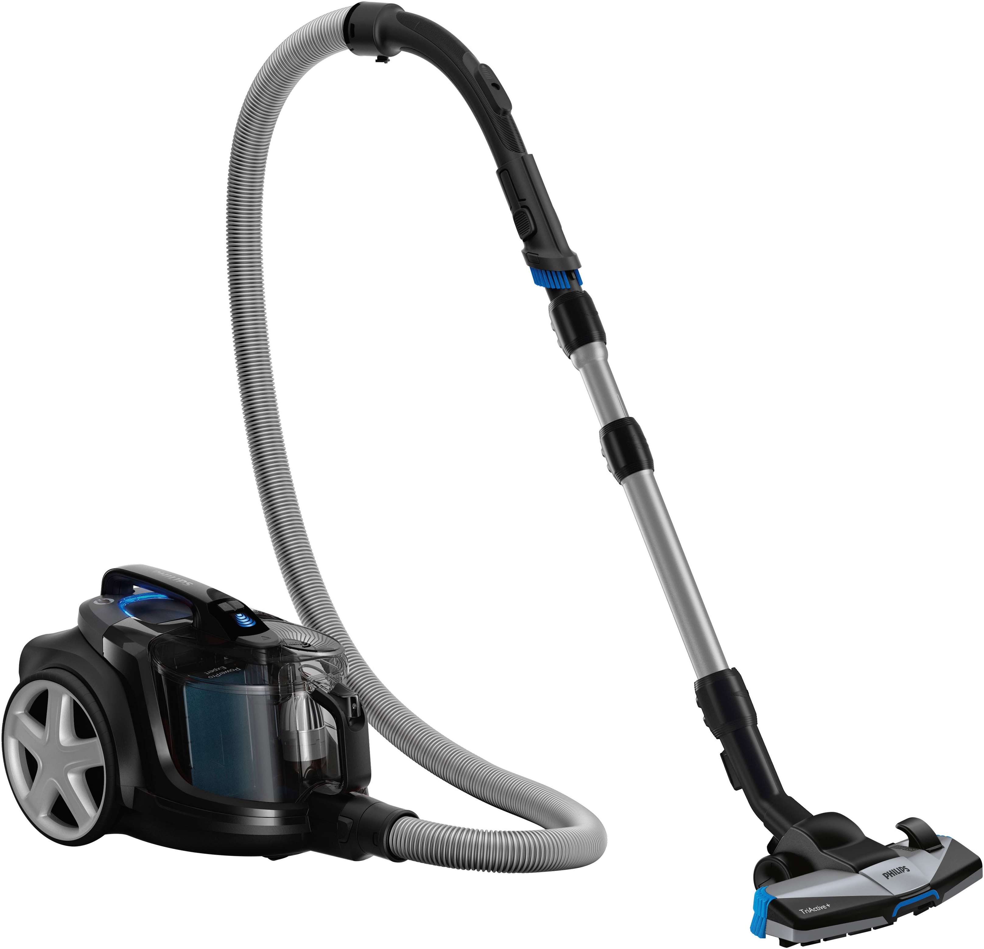 PHILIPS Bodenstaubsauger "FC9741/09", schwarz (hochglanzschwarz), B:29,2cm H:29,2cm T:50,5cm, Bodenstaubsauger, mit 2,0 l Fassungsvermögen und Tri-Active+-Düse Image