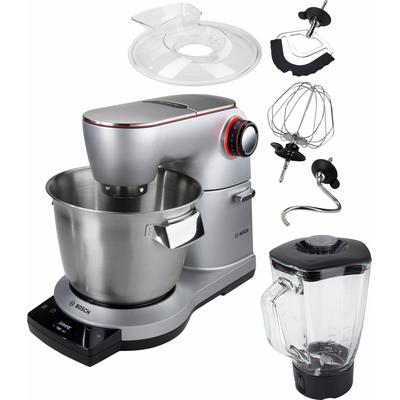 BOSCH Küchenmaschine "OptiMUM MUM9DT5S41", schwarz (platinum silber, schwarz), B:22,2cm H:33,7cm T:43,3cm, Küchenmaschinen, integrierter Timer, diverses Zubehör, Knethaken, Schlag-, Silikonbesen
