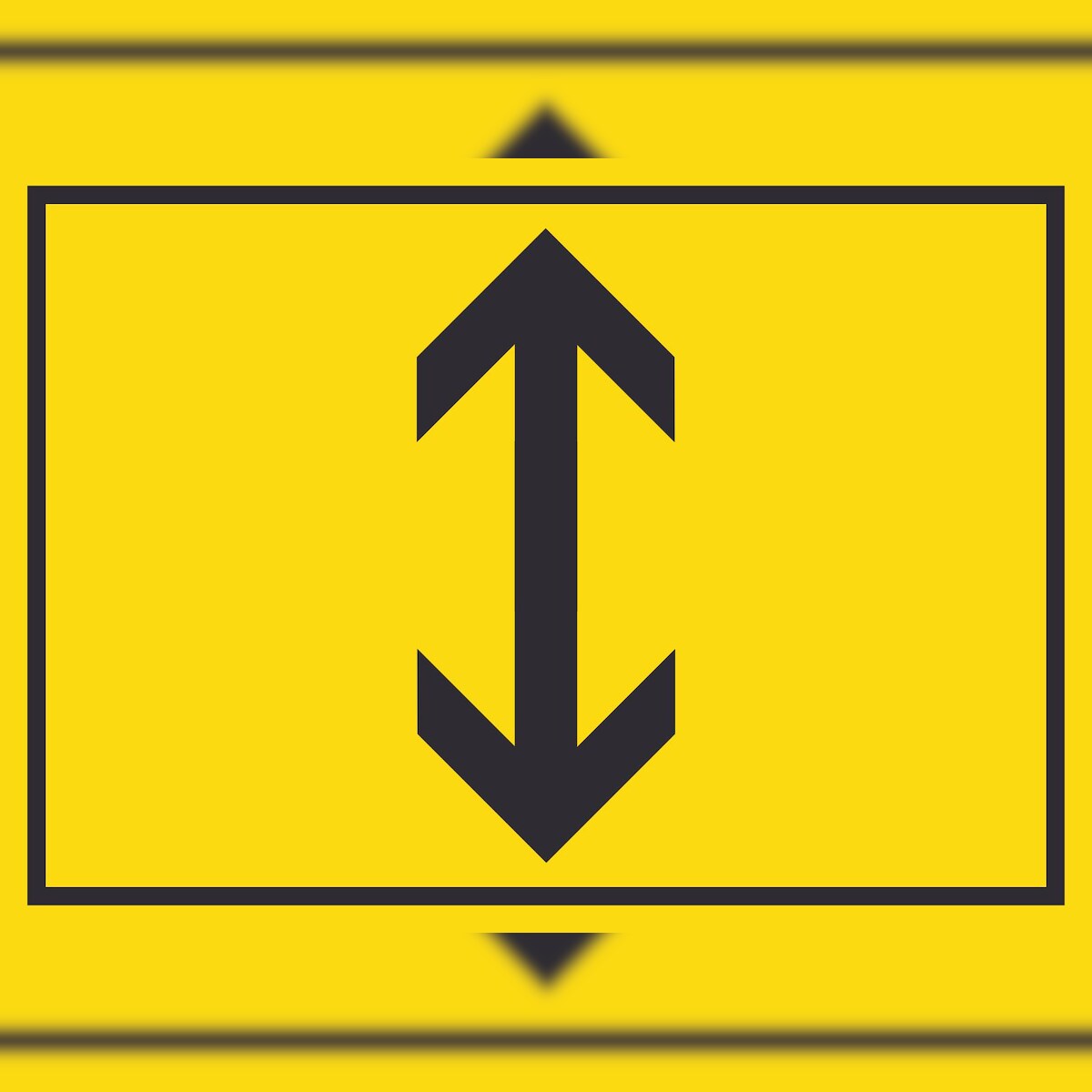 Richtungspfeil hoch runter Schild waagerecht schwarz gelb Pfeil A2 (420x594mm) Image