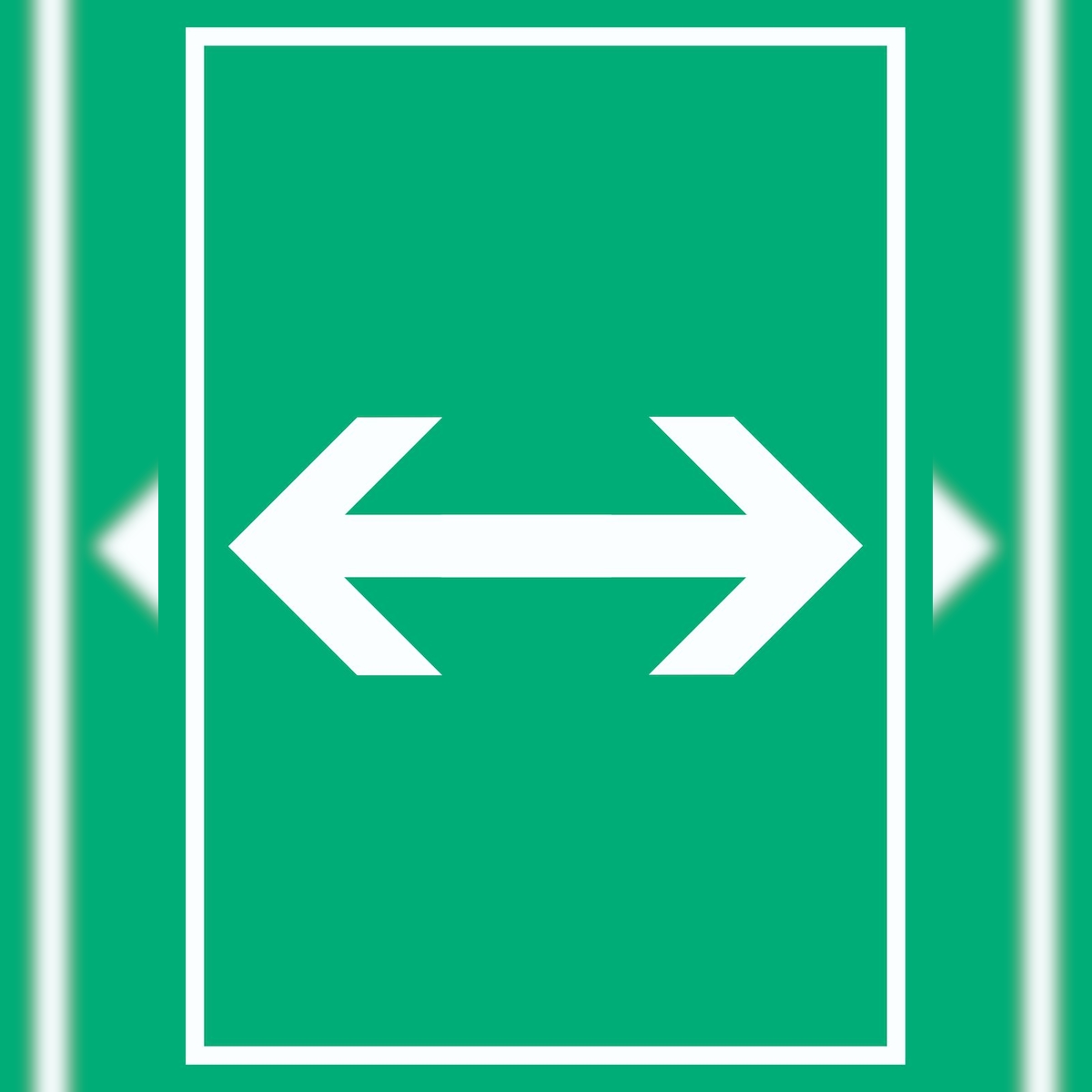 Richtungspfeil rechts links Schild hochkant weiss grün Pfeil A1 (594x841mm) Image
