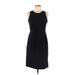 Ann Taylor Casual Dress - Sheath Crew Neck Sleeveless: Black Solid Dresses - Women's Size 6 Petite