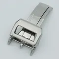 MAIKES SION L-Fermoir de montre en acier inoxydable 18mm déploiement brossé structure pour IWC