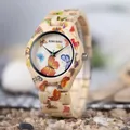 BOBO BIRD papillons femmes montres avec boîtier en bois de bambou d'origine montre dames Quartz