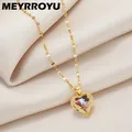 collier acier inoxydable femme collier coeur MEYRROYU – collier romantique en acier inoxydable pour