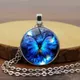 Collier papillon bleu pour femme bijoux gemme du temps pendentif en cristal collier pull rétro