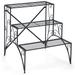 3 Tier Metal Plant Stand Black Corner Plant Stand w Widened Grid Shelf