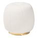 Raelynn Modern and Contemporary Ivory Boucle Upholstered and Gold Metal Ottoman