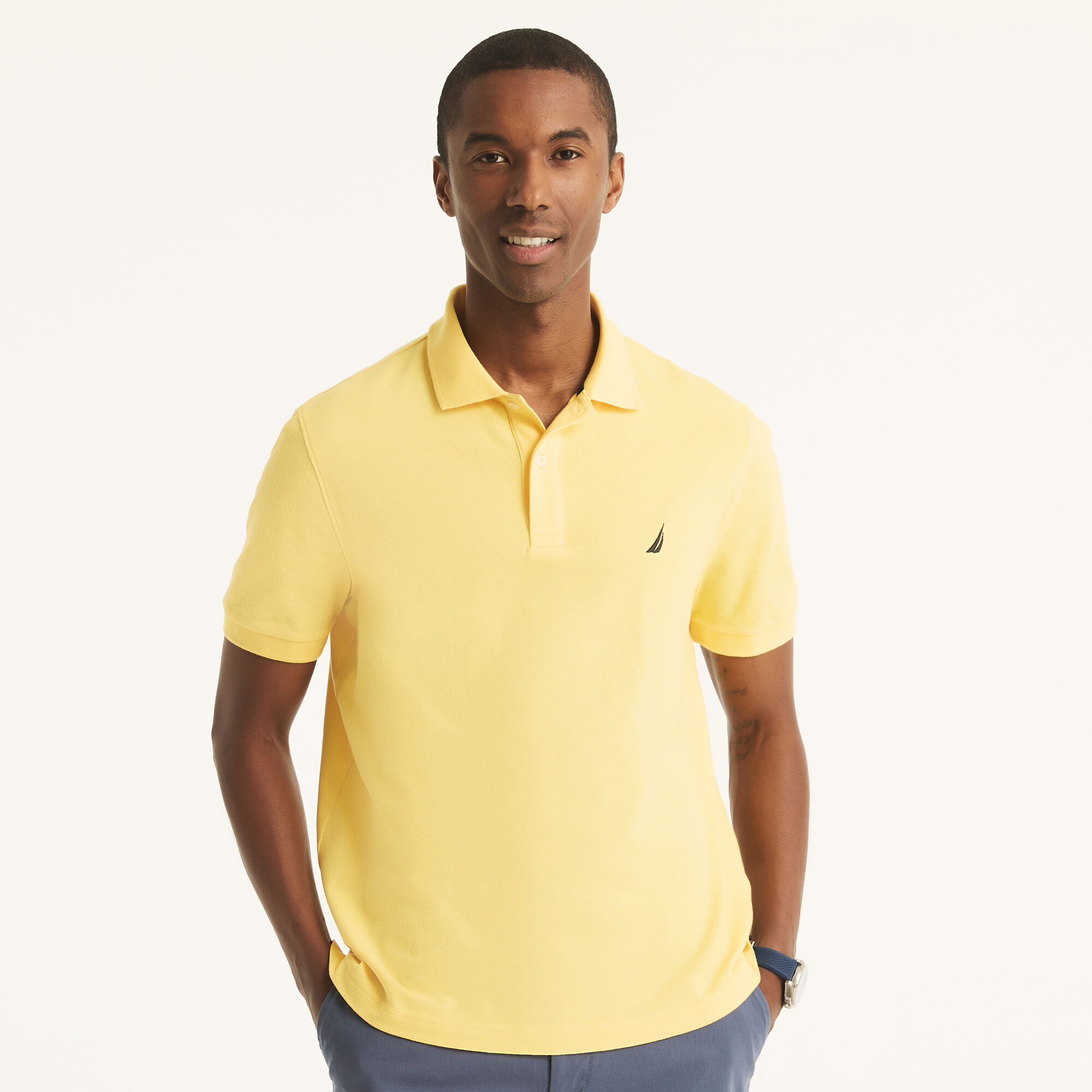 Nautica Men's Classic Fit Deck Polo 709 (Aspen Gold), XS