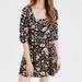 American Eagle Outfitters Dresses | Nwot American Eagle Puff Sleeve Printed Babydoll Dress | Color: Black/Pink | Size: L