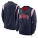Men's Nike Navy New England Patriots Sideline Athletic Stack V-Neck Pullover Windshirt Jacket