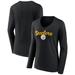 Women's Fanatics Branded Black Pittsburgh Steelers Freehand Team Long Sleeve V-Neck T-Shirt