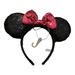 Disney Accessories | Disney Minnie Mouse Black Sequin Ears Headband With Metallic Pink Bow. | Color: Black/Pink | Size: Osg
