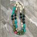 Anthropologie Jewelry | Double Layer Statement Necklace Multicolored | Color: Cream/Green | Size: Os