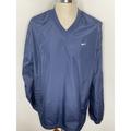 Nike Shirts | Nike Nylon Pullover Windbreaker Sz Xxl Navy V Neck Side Zip Kangroo Pocket | Color: Blue | Size: 2xl