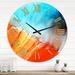 East Urban Home Oil on Canvas Textured Composition VI - Modern wall clock Metal in White | 36 H x 36 W x 1 D in | Wayfair