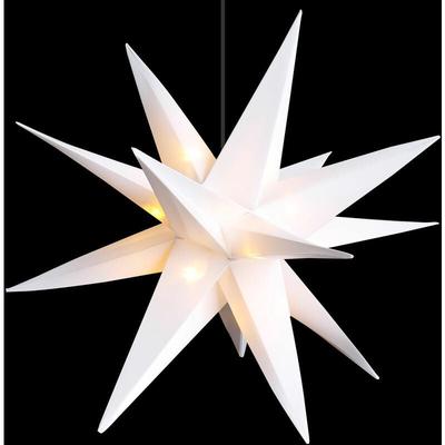 Led Weihnachtsstern 3D warm weiß - 25 cm - Leuchtstern mit Timer für Außen - Weihnachten Advent