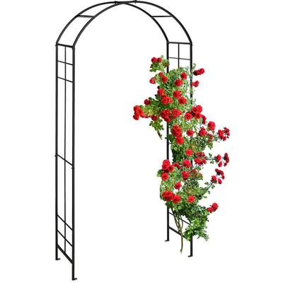 Rosenbogen Metall, Torbogen Garten, HxBxT: 224 x 110 x 41 cm, stabiler Rankbogen für Image
